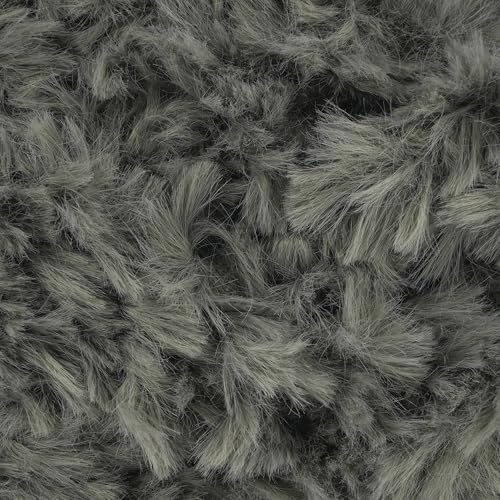 Loops & Threads Faux Fur Yarn - Yarn for Knitting, Crochet, Weaving, and Arts & Crafts - Gray, Polyester, 10.5 oz