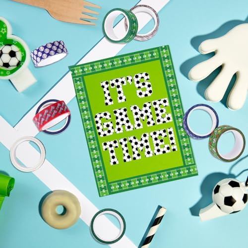 Whaline 12 Rolls Sports Theme Washi Tape Sport Balls Masking Tape Assorted Masking Decorative Wrapping Paper Tapes for DIY Craft Scrapbook Envelope Party Favor Supplies