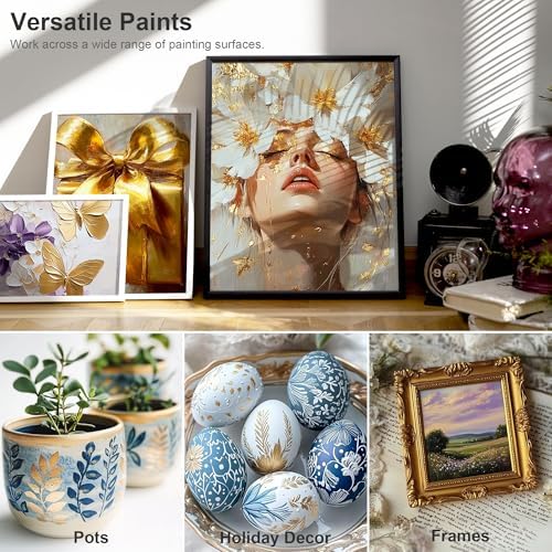 AUREUO Antique Bronze Acrylic Paint, 4 Fl Oz / 120ml Single Tube, Rich Pigment Metallic Craft Paints for Canvas, Rocks, Wood, Ceramic, Fabric - Art Supplies for Beginners, Professionals, Artists