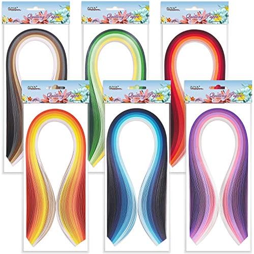 JUYA Paper Quilling Kit 30 Colors 600 Strips 8 Tools, Blue Set, 3mm