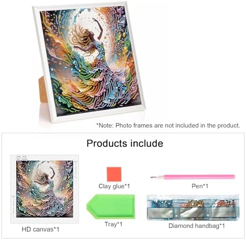 AiYuanzsh DIY Diamond Art Painting Kits for Adults, 5D Special Shape Crystal Rhinestone Diamond Art Kits for Beginners, for Home Wall Decoration Gift 12x12 inch, Beautiful Dancer