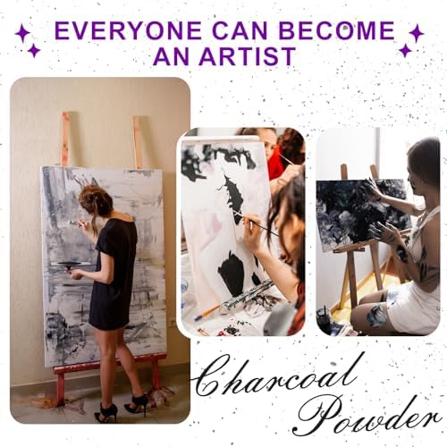 Premium Charcoal Powder for Drawing and Art, Drawing Charcoal for Sketching, Shading, Blending with Beginners & Pro Artists (8 Ounces)