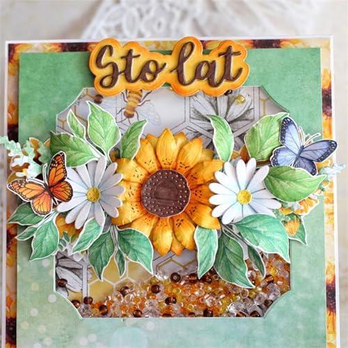 Cutting Dies Metal Stencils Scrapbooking Tools DIY Embossing Template for Paper Card Making Album Arts Crafts Supplies (Daisy Flower Set-9.4x8.4cm)