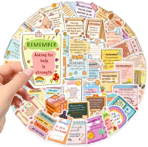 DothRayan Positive Affirmation Stickers, 100PCS Mental Health Inspirational Motivational Encouraging Self Love Care Quote Sticker Pack for Laptops Water Bottles Planners Decals Students Teens Adults