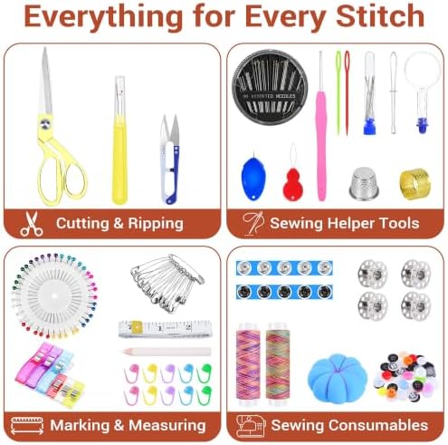 Snayurch Sewing Kit for Adults with Heavy Duty Fabric Scissors,38XL Thread