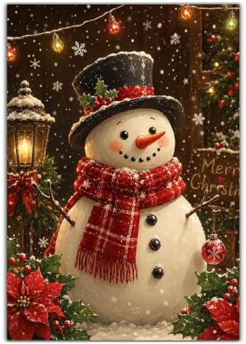 CRZMODE Christmas Paint by Numbers Kit for Adults, Snowman, 16x20inch