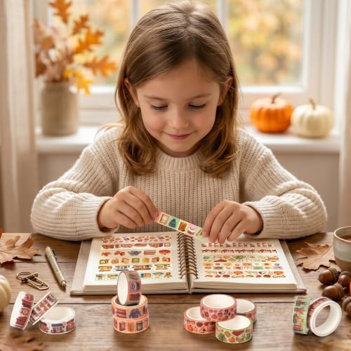 12 Rolls Autumn Reading Washi Tape for Journals Reading Logs