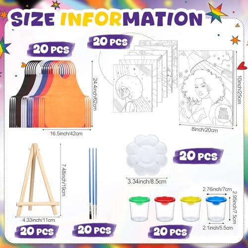 Sherr 140 Pcs 20 Set Pre Drawn Canvas Painting Kit, Pride Month
