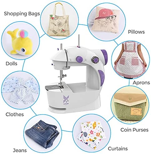 Sewing Machine for Beginners with Fabrics&Finger Guard, Mini Size
