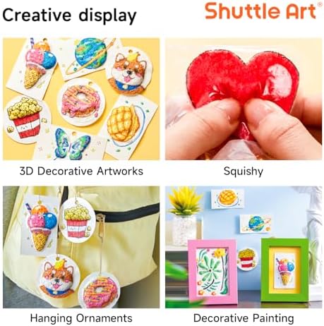 Shuttle Art 44 Pcs Magic Foam Texture Painting Kit, Including 28 Pcs Foam Texture Paper, 12 Colors Brush Tip Acrylic Paint Markers, Magical 3D Effect Painting Kit
