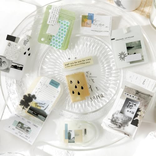 Abstract Art Die Cut PET Tape Stickers For Journaling Vintage Aesthetic Scrapbook Stickers Freedom is The Wilderness Theme Collage Decorative PET Sticker Rolls For Scrapbooking Junk Journal Supplies