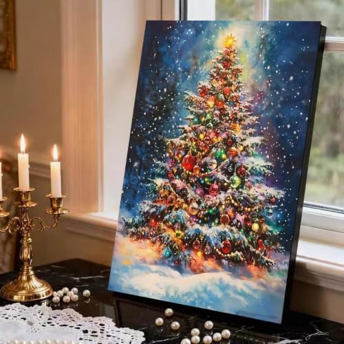 WCHUIMM Christmas Tree Diamond Art Kits for Adults, 5D DIY Christmas Diamond Painting for Adults Beginners, Diamond Dots Kits Gem Arts Crafts for Home Wall Decor 12x16 Inch(Christmas Tree)