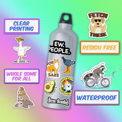 400 Pcs Funny Stickers for Adults Dirty Humor, Water Bottles Waterproof Cool Stickers for Laptop, Bumper, Phone, Hard Hats, Sarcastic, Scrapbooking (400)