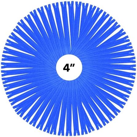Mandala Crafts 100 PCs Blue Closed-End 4 Inches Nylon Zippers for Sewing