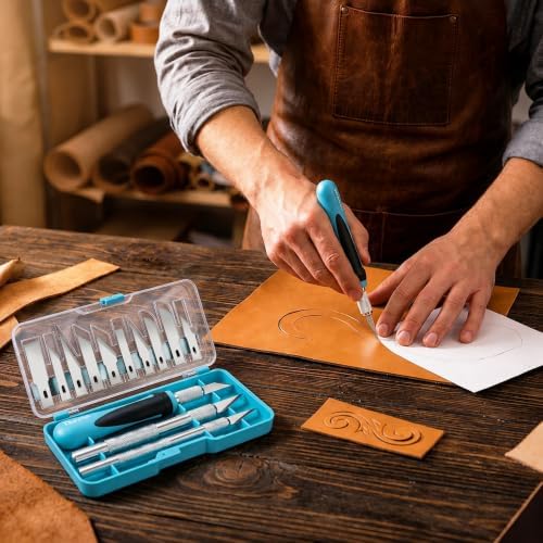 DURATECH 16-Piece Exacto Knife Set for Crafting, Modeling, Pumpkin Carving