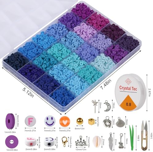 XSEINO 40000Pcs Clay Beads Bracelet Making Kit,8 Boxes 180 Colors