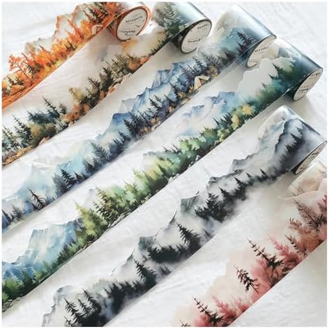 PET Tape Stickers for Journaling Supplies,Forest Stickers for Scrapbooking