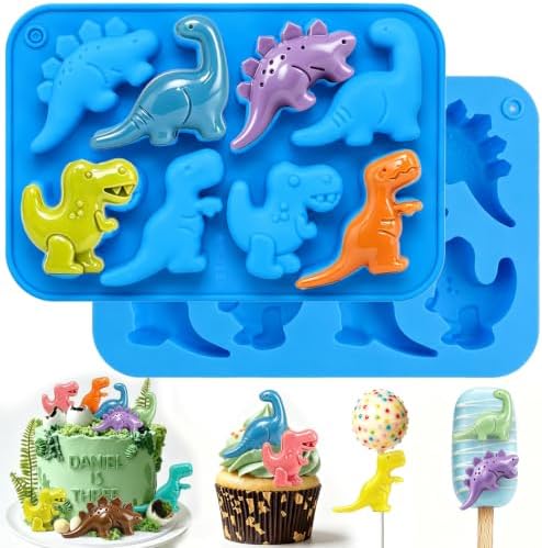 Dinosaur Silicone Molds 2Pc Dinosaur Fondant Molds Dino Candy Mold