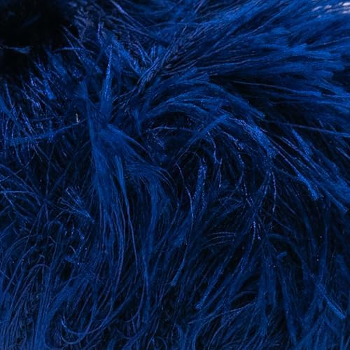 Estako Eyelash Yarn, Soft Fuzzy Faux Fur for Crochet, Navy Blue