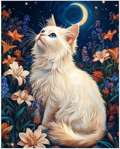 XTCIXAL Cat Paint by Numbers Kit for Adults, 16X20 Inch