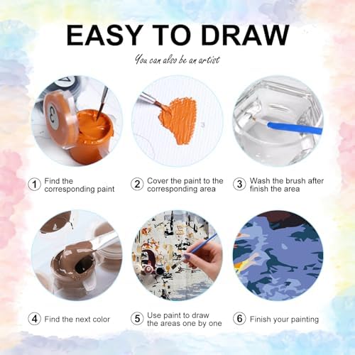 6 Pack Paint by Numbers Kit for Adults Beginner Landscape, 10x14 Inch | Beach DIY Acrylic Painting, Without Frame Canvas, Stress Relief Craft Kits, For Home Wall Decor Gift