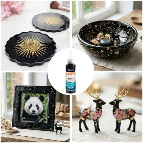 Black Epoxy Resin Pigment Paste 3.4 fl.oz/100ml High Concentrated Resin Dye for Resin Art River Table Jewelry Making Coasters