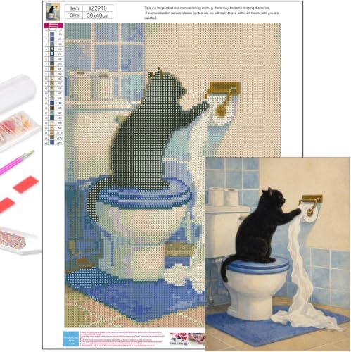 Axquilon Black Cat Diamond Art Kits for Adults 12x16 inch