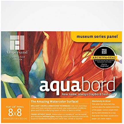 Ampersand Aquabord Panel for Watercolor and Gouache, 1/8 Inch Depth, 8X8 Inch (CBT088)