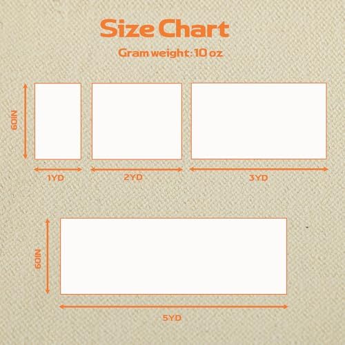 10oz Natural Cotton Blend Canvas Fabric, Duck Canvas Fabric, 60'' Wide for Arts & Crafts, Painting, Handmade Home Decor (Unbleached, 2 Yard)