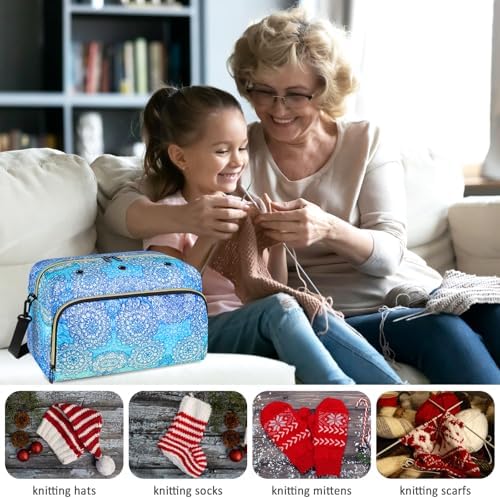 IBFUN Crochet Yarn Knitting Bag Organizer for Knit Accessories Hooks