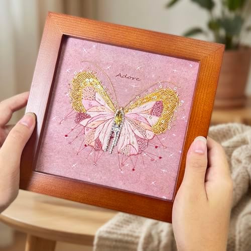 Bead Embroidery Kit for Adults with Instructions Video and Gift Box