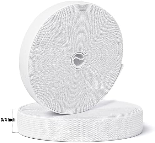 Airisoer Elastic Bands for Sewing 3/4 Inch x 12 Yards, White