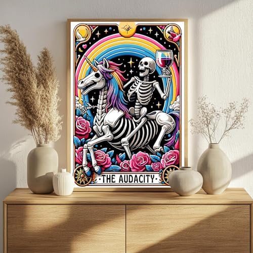 GOUOYANA Paint By Numbers Kit for Adults-Skull THE ADUACITY Funny Canvas | Adult Paint by Number Kits on Canvas for Painting DIY Skull THE ADUACITY Painting by Numbers for Home Wall Art Gift12X16in