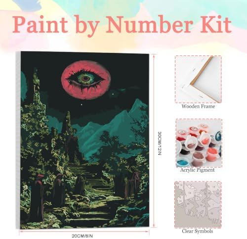Auremi Skeletons Paint by Number Kits for Adults,Halloween Paint by Number on Canvas with Frame DIY Painting with Number Acrylic Oil Paint Kits for Home Decor 8x12 Inch