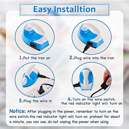 Honoson Mini Craft Iron with Charging Base Tiny,Blue