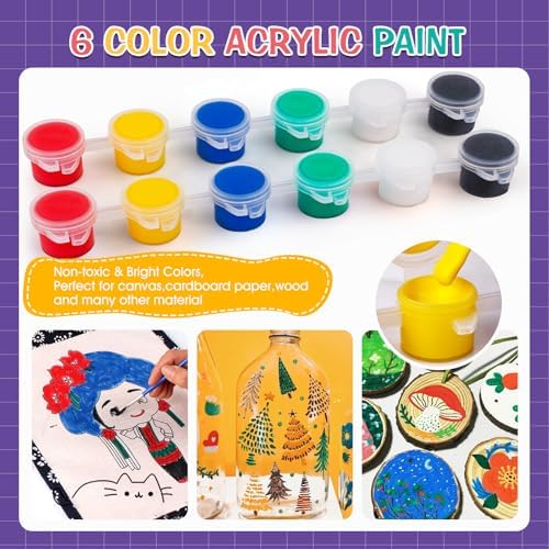 ESRICH 30 Set Canvas Painting Kit, Mini Acrylic Paint Set