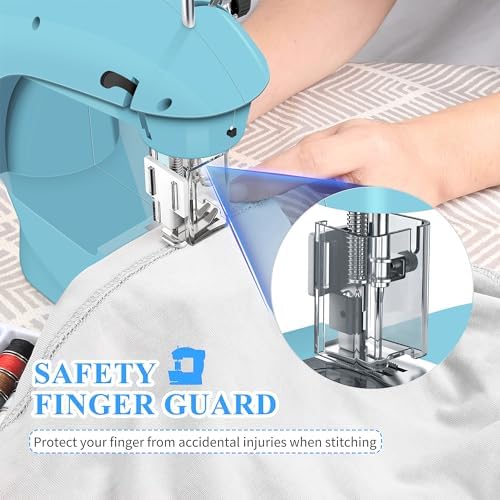 Sewing Machine for Beginners with Fabrics&Finger Guard, Mini Size