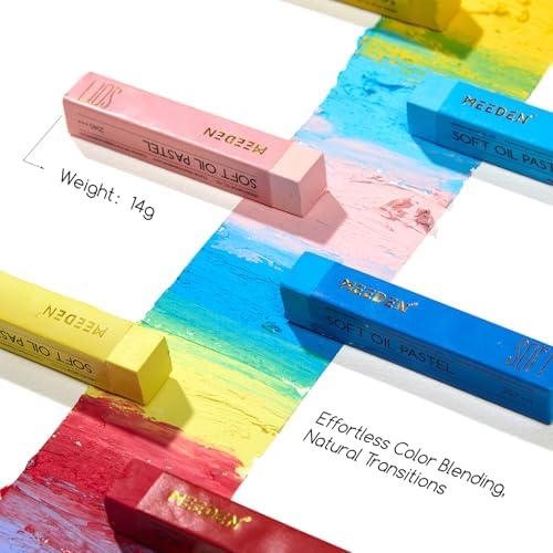 MEEDEN Artist Square Oil Pastels: 48 Colors with Extra 2 White & 2 Black