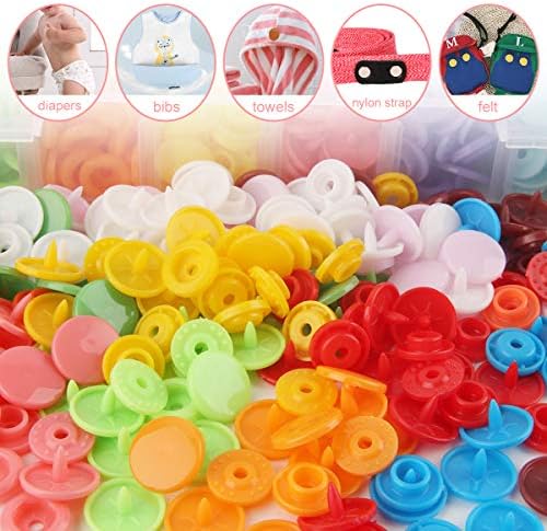 Cenoz Plastic Snaps for Fabric with Pliers Tool, 460 Sets 24 Colors