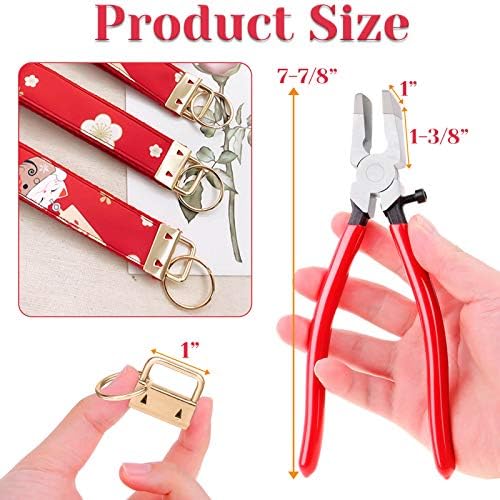 shynek Key Fob Hardware, 50PCS 1 Inch Lanyard Keychain Hardware with Key Fob Pliers Tool for Keychain and Wristlet Clamp Hardware Supplies