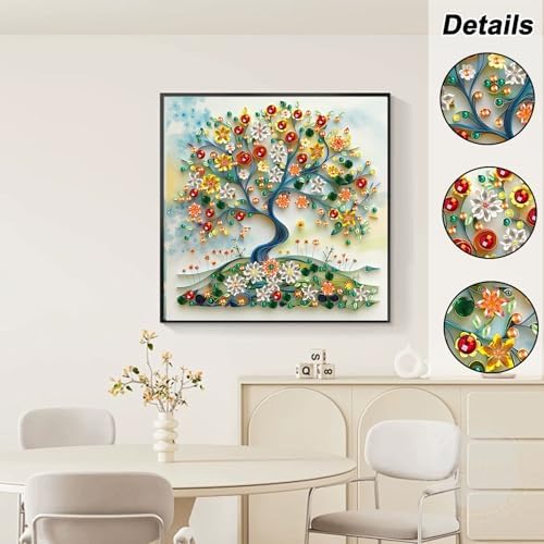 AIBOERL Diamond Art Kits for Adults,Tree Special Shape Diamond Painting | Special Shape Tree Diamond Painting for Beginners DIY Rhinestone 5D Diamond dots(Gemstone Craft)Wall Art Gift 12x12IN