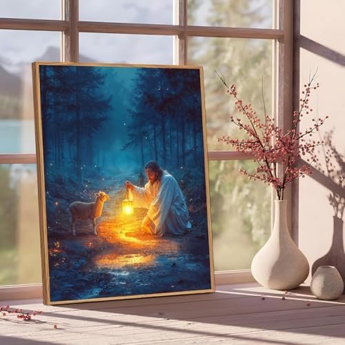 Jesus Paint by Numbers Kit for Adults Framed Canvas 12X16 in, Frameworkless