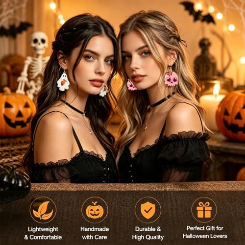 11 Pcs Spooky Halloween Polymer Clay Cutters Set - Skeleton, Skull & Tarot Themed Clay Cutters for Polymer Clay Jewelry Making, Fit Halloween Party Gift