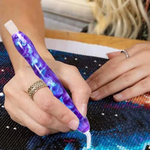 Praise V Do Diamond Art Painting Accessories Tool Kit Drill Pen for Adult, 5D Diamond Painting Drill Pen Stylus Tips Placers Heads Purple