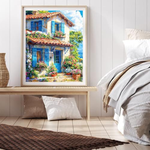 Paint by Numbers for Adults House - Seaside Paint by Number on Canvas