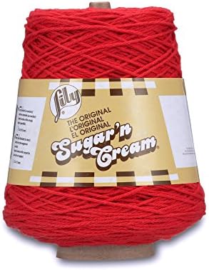 Lily Sugar'n Cream Cotton Cone Yarn, 14 oz, Red, 1 Cone