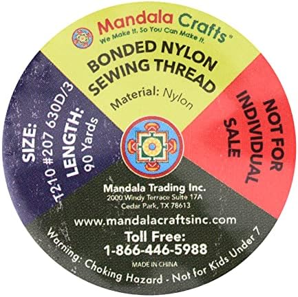 Mandala Crafts Size 207 630D T210 12 Neutral Bonded Nylon Thread, 1080 YDs