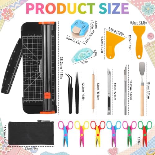 gisgfim Scrapbooking Supplies Kit 21 Pcs Paper Craft Projects Tools Set