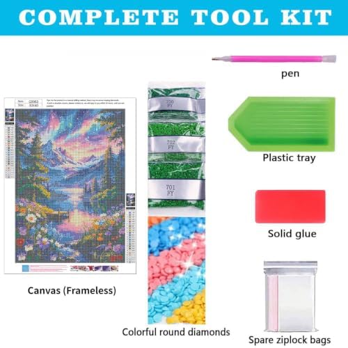 bleihum Aurora Diamond Art Kits for Adults, Starry Sky Gem Art for Adult