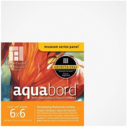 Ampersand Aquabord Panel for Watercolor and Gouache, 1/8 Inch Depth, 6X6 Inch, Pack of 4 (CBT066)